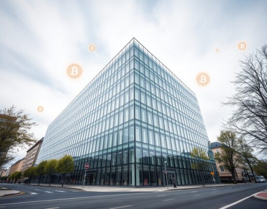 State Street tokenized fund service Luxembourg office building with blockchain overlay