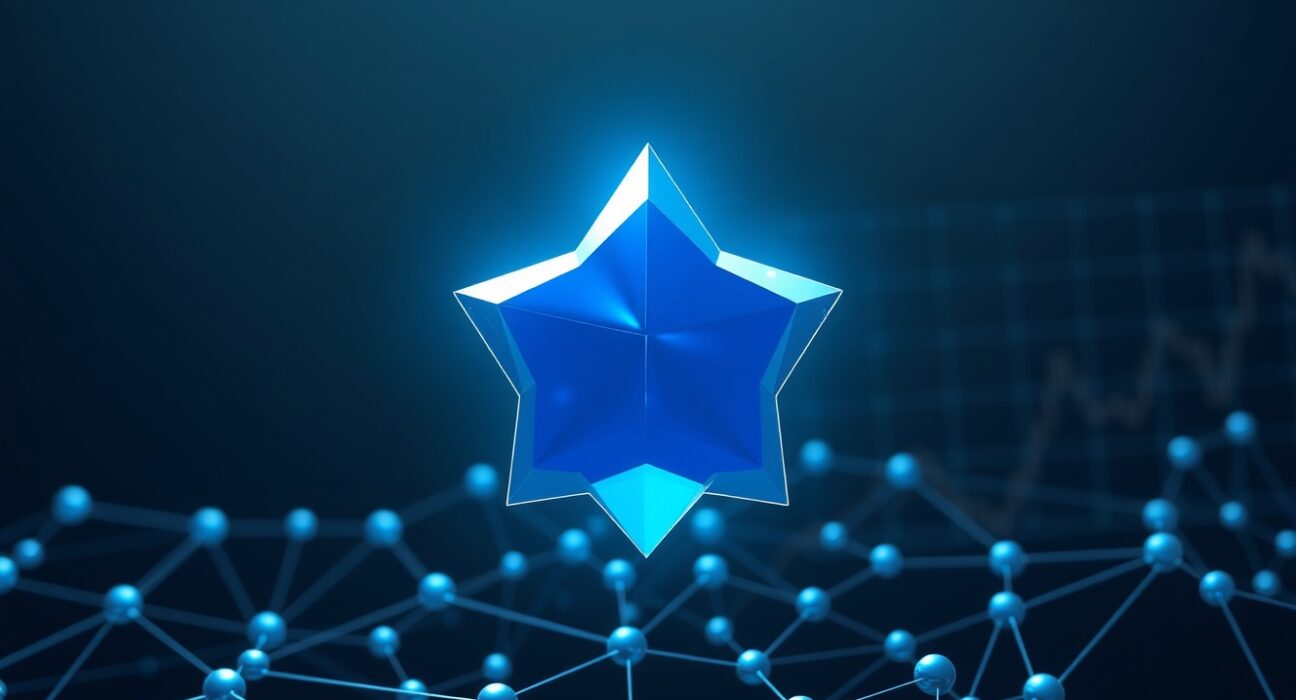Stellar XLM price prediction for 2026 and 2030 featuring a glowing star symbolizing a potential structural breakout in cryptocurrency markets.