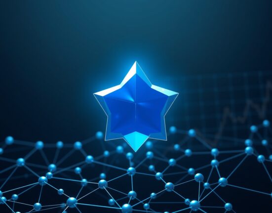 Stellar XLM price prediction for 2026 and 2030 featuring a glowing star symbolizing a potential structural breakout in cryptocurrency markets.