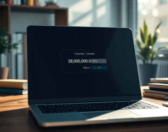 Cryptocurrency wallet transaction confirming a multi-million dollar STO token deposit to Gate.io exchange.