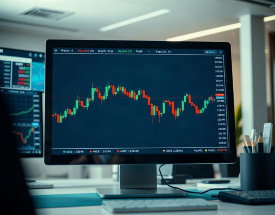 Trader analyzing stock chart patterns on a monitor in 2026