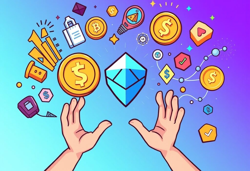 A cartoon illustration showing the significant STON.fi funding round, symbolizing growth and innovation in the DeFi space.