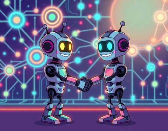 A vibrant cartoon illustrating the revolutionary partnership building a verifiable AI infrastructure for a new crypto-AI economy.