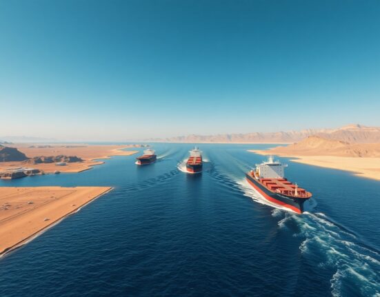 Oil tankers navigating the strategic Strait of Hormuz shipping lane under new joint management proposal.