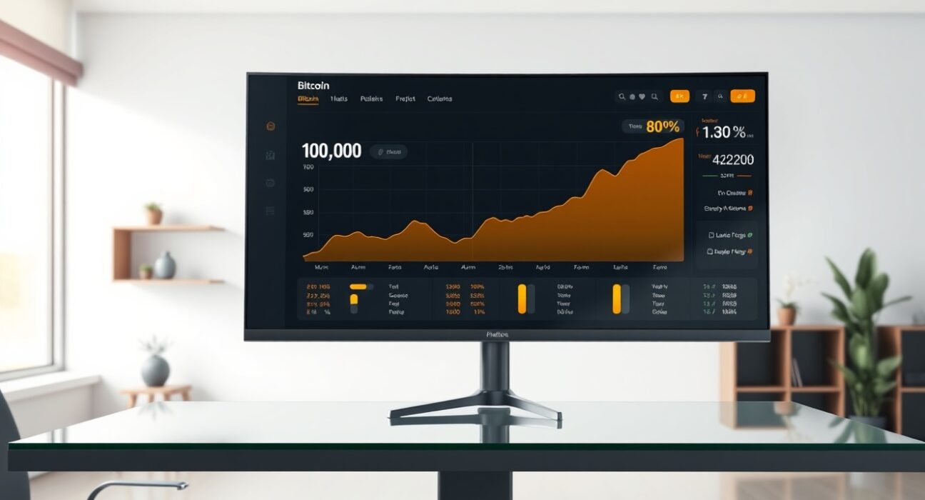 Financial dashboard showing Bitcoin price increase and Strategy's investment portfolio performance.