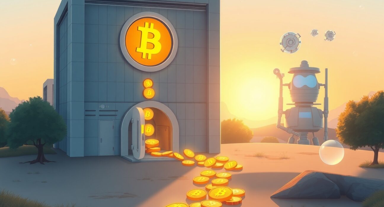 Visual metaphor for Strategy's monumental Bitcoin purchase strengthening its digital asset treasury.