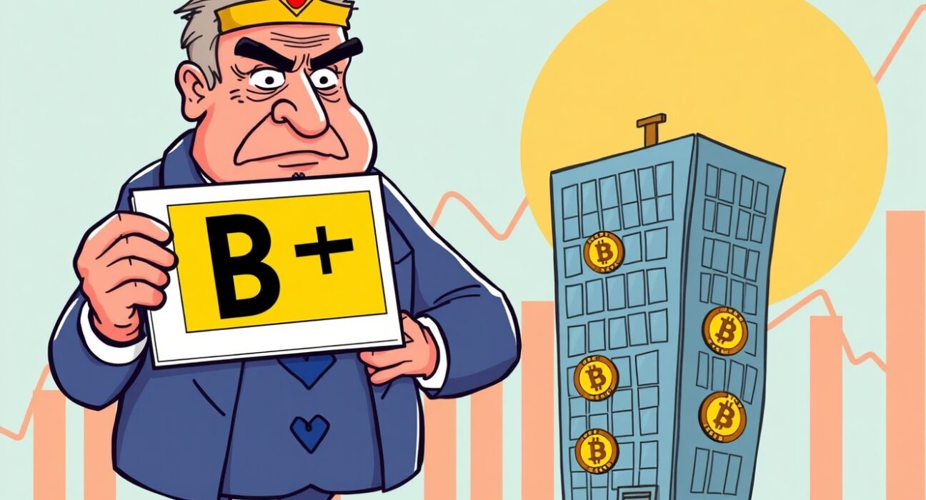 A credit rating agency official issues a severe warning about a company's Strategy Bitcoin reliance, highlighting financial instability.