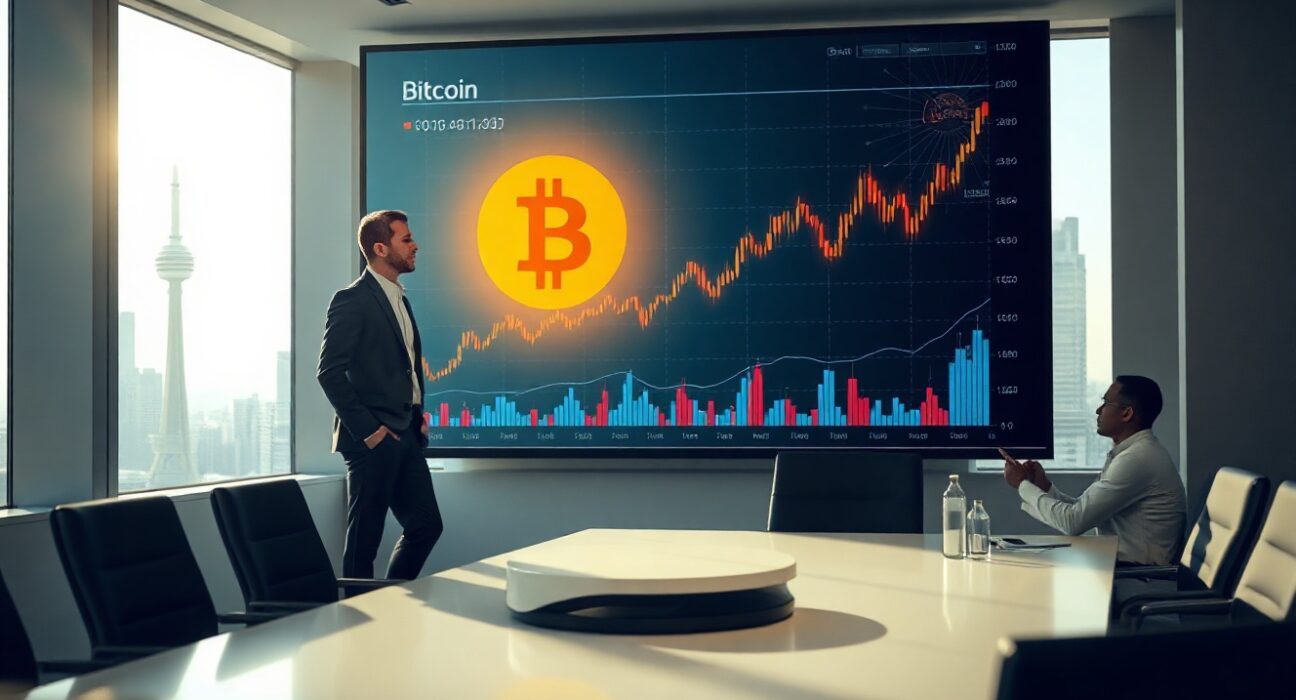 Strategy CEO Phong Le discussing the company's $4.75 billion cash reserve and Bitcoin strategy in a boardroom