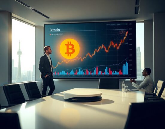 Strategy CEO Phong Le discussing the company's $4.75 billion cash reserve and Bitcoin strategy in a boardroom