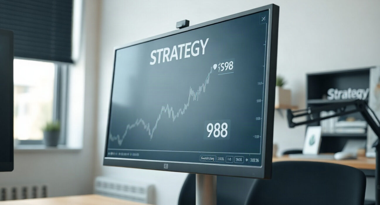 Stock chart showing STRC preferred stock price rising above $98