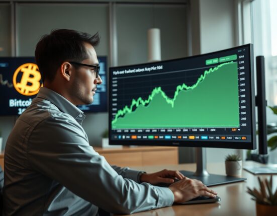 Analyst reviewing financial chart showing STRC stock valuation trend