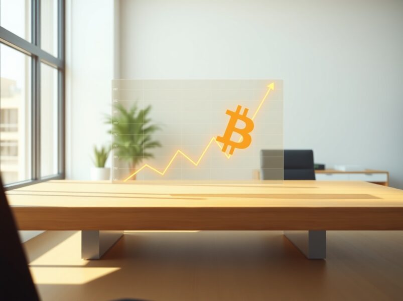 Financial chart transforming into Bitcoin symbol representing Strategy's major cryptocurrency acquisition.