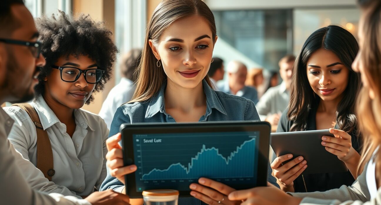 Retail investors analyzing STRC digital credit investment data in a modern setting.