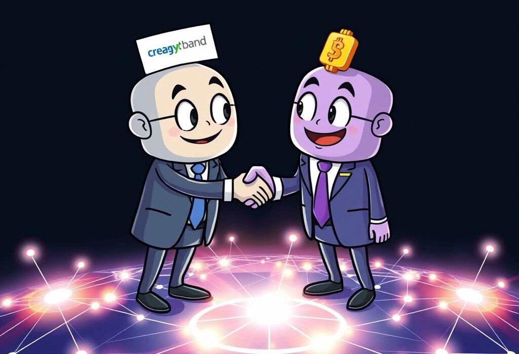 Illustration of Stripe and Paradigm collaborating on a new blockchain, symbolizing their Stripe Paradigm blockchain partnership.