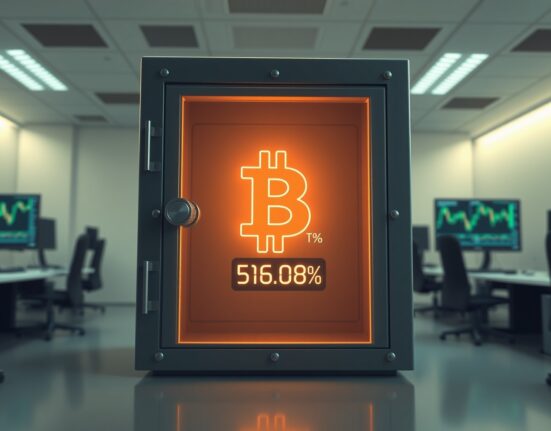 Digital display showing Bitcoin accumulation in a professional financial setting representing Strive's institutional investment strategy.