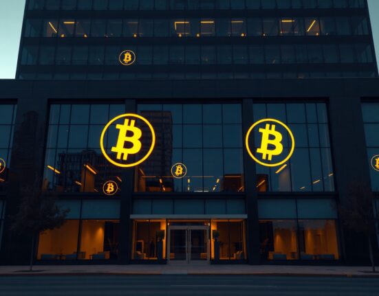 Modern corporate building representing Strive's institutional Bitcoin investment strategy