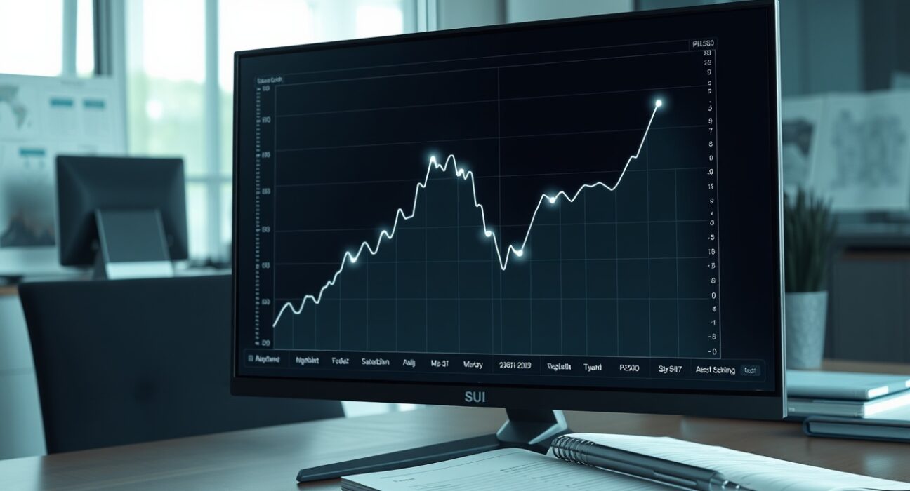 Sui crypto price prediction analysis showing blockchain market data visualization