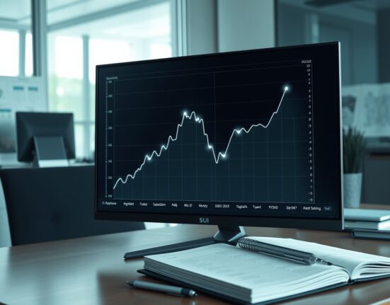 Sui crypto price prediction analysis showing blockchain market data visualization