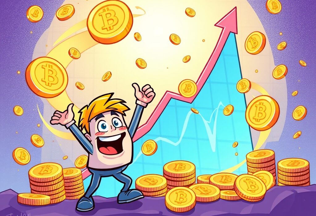 Cartoon illustration showing the remarkable growth of Sui DEX volume, celebrating its $130 billion achievement in DeFi.