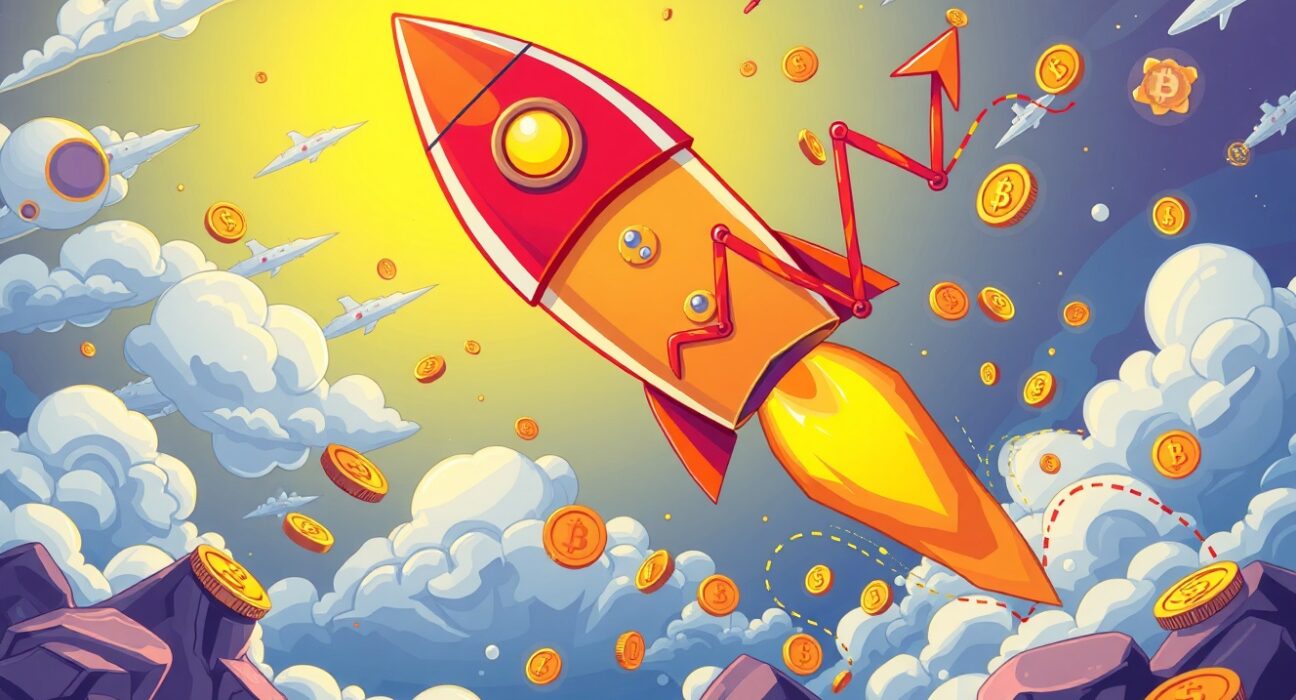 Rocketing Sui DEX volume growth shown through vibrant trading chart illustration