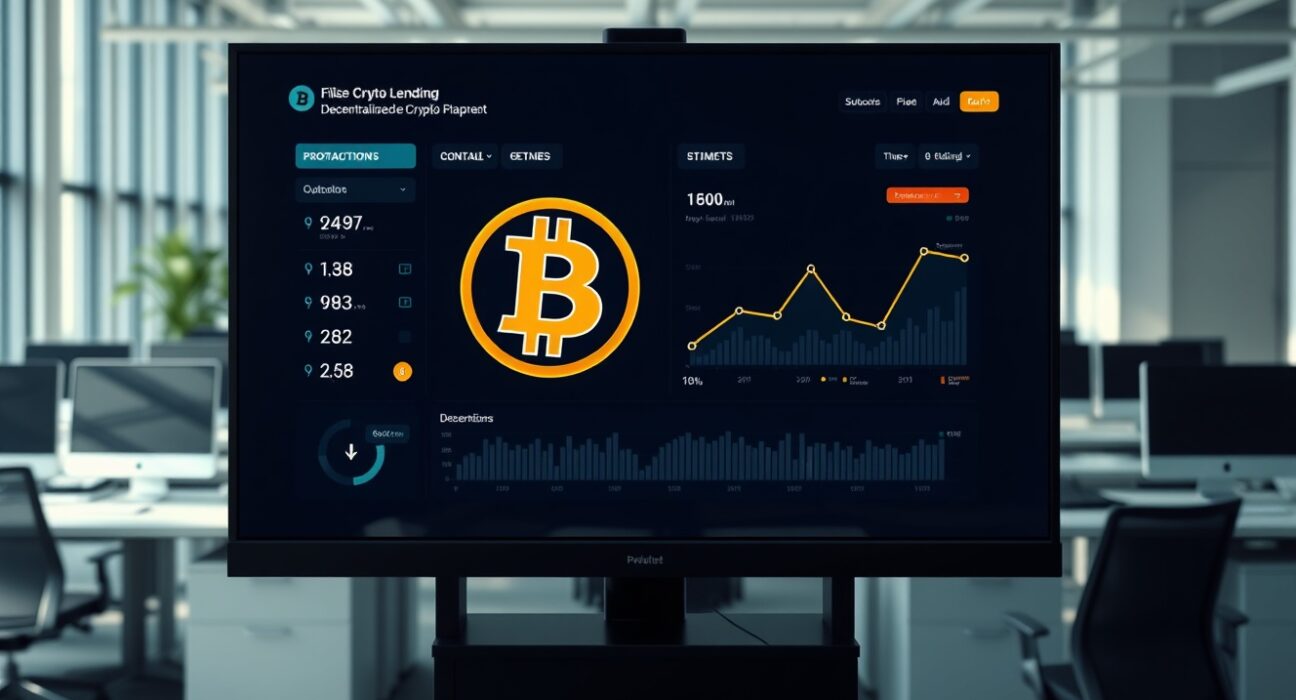 Sui blockchain Hashi lending platform interface with Bitcoin symbol on screen