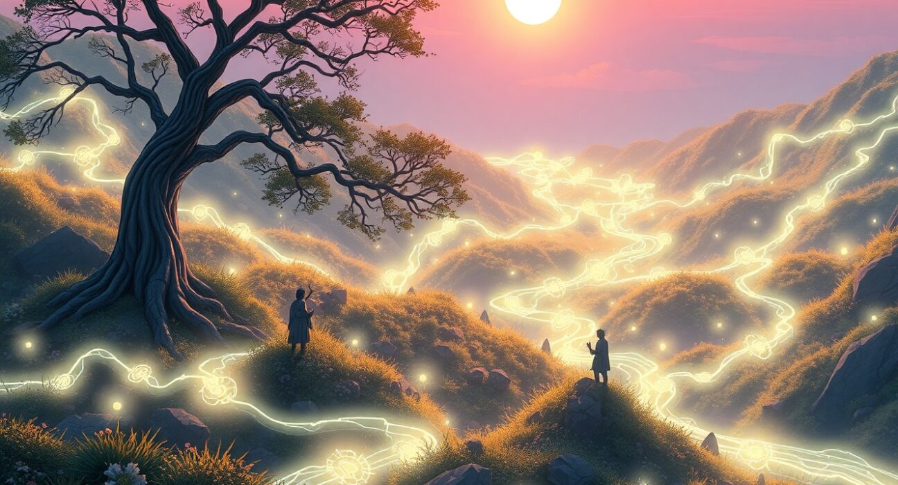 Sui blockchain's Mysticeti V2 upgrade enabling massive transaction throughput visualized as a network of light.