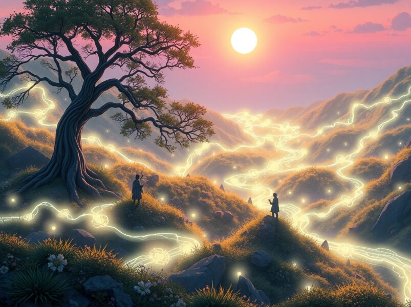 Sui blockchain's Mysticeti V2 upgrade enabling massive transaction throughput visualized as a network of light.