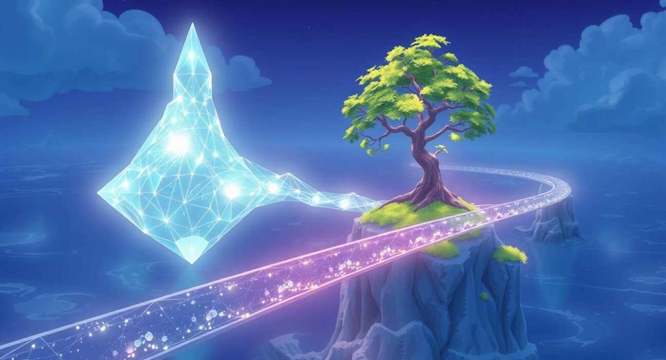 Sui network's resilience illustrated as a bridge overcoming token unlock challenges through technological upgrades.