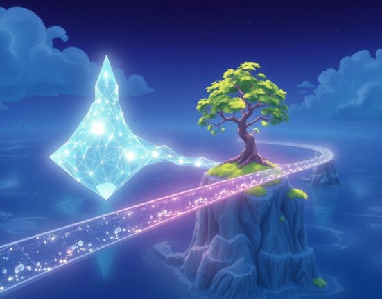 Sui network's resilience illustrated as a bridge overcoming token unlock challenges through technological upgrades.