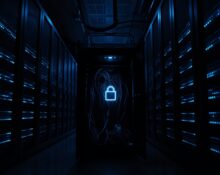 Server room with glowing data cables, representing the Suno hack and alleged data scraping