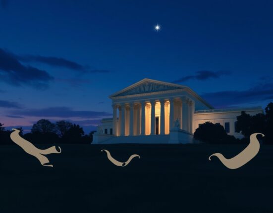 US Supreme Court building at dusk ahead of historic Trump tariff policy ruling.