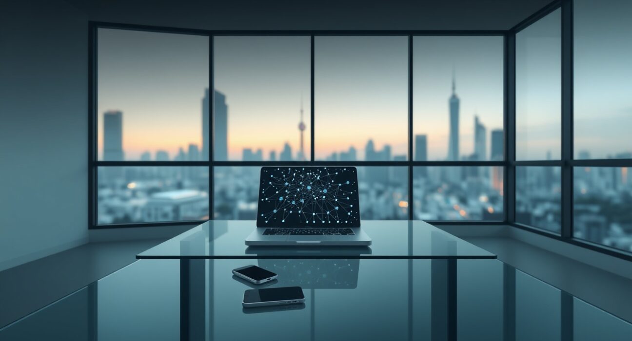 SurfAI founder investigation context showing an empty modern office representing the ongoing