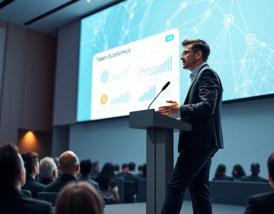 21Shares researcher presenting on sustainable tokenomics at ETHCC blockchain conference