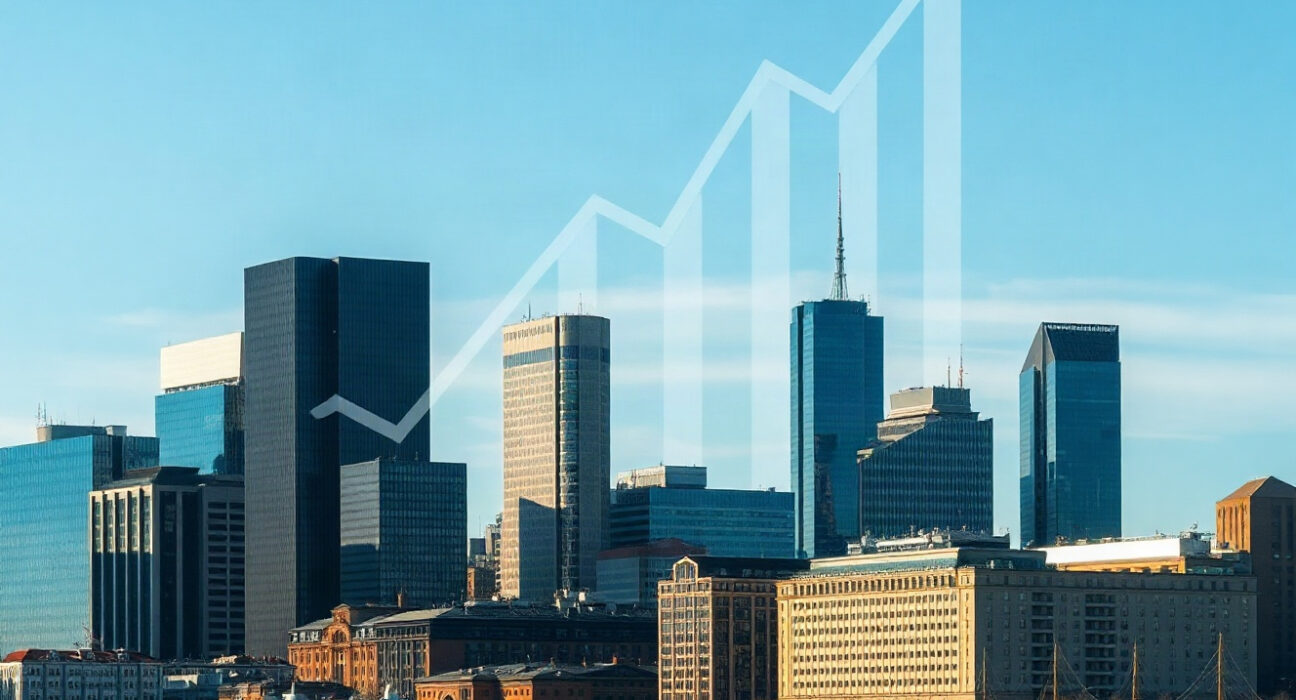 Stockholm cityscape with financial district, symbolizing Sweden's economic growth in Q2 2024