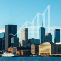 Stockholm cityscape with financial district, symbolizing Sweden's economic growth in Q2 2024