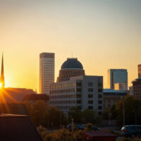 Stockholm skyline at golden hour, symbolizing Sweden's economic growth in Q2 2025.