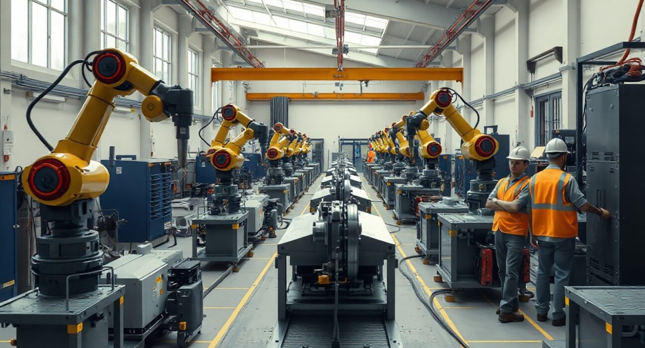 Automated production line inside a modern Swedish manufacturing plant