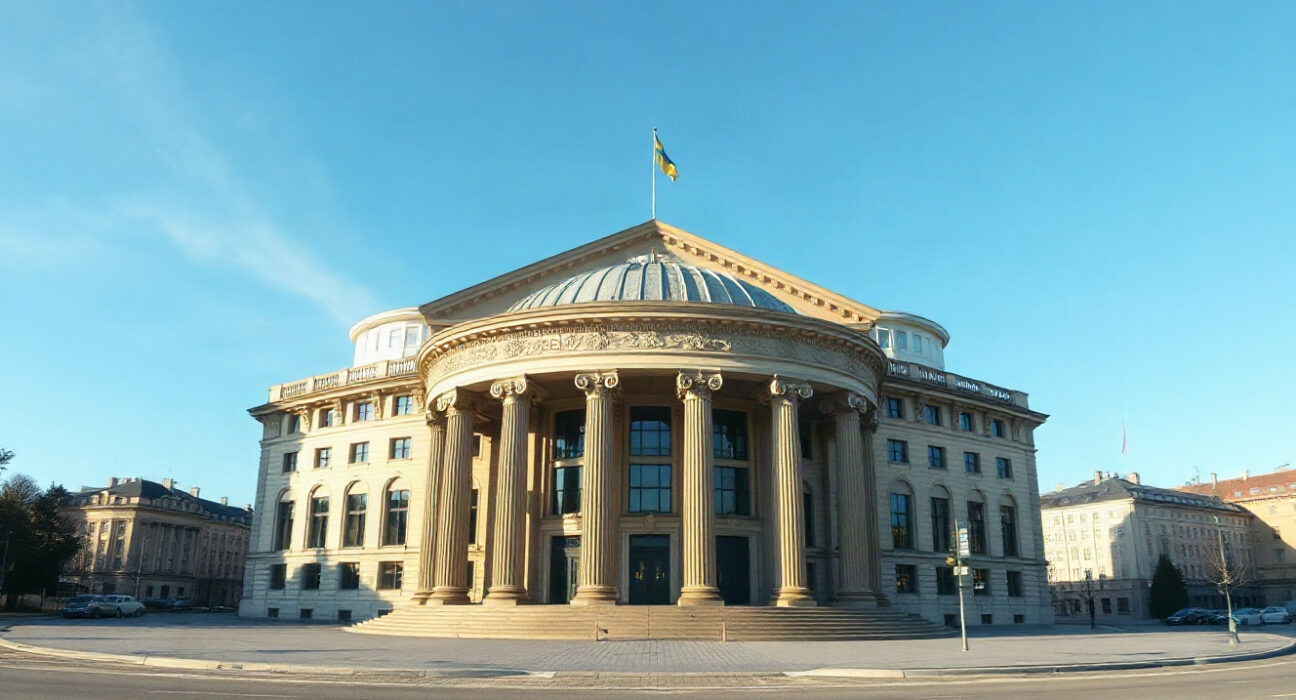 Swedish Riksbank building in Stockholm, symbol of monetary policy