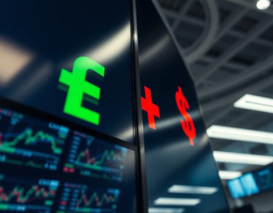 Currency exchange board showing Swiss Franc gaining against US Dollar amid market risk aversion