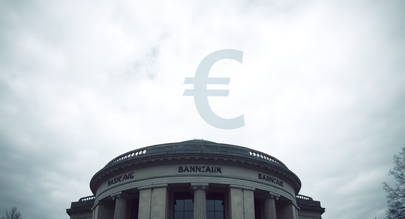 Swiss National Bank building in Bern on an overcast day, representing Swiss franc policy.