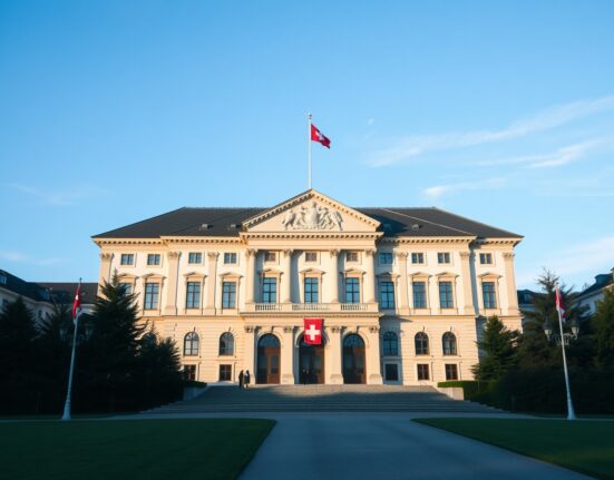 Swiss Federal Palace in Bern, Switzerland, symbolizing the country's role as a neutral mediator for US-Iran talks