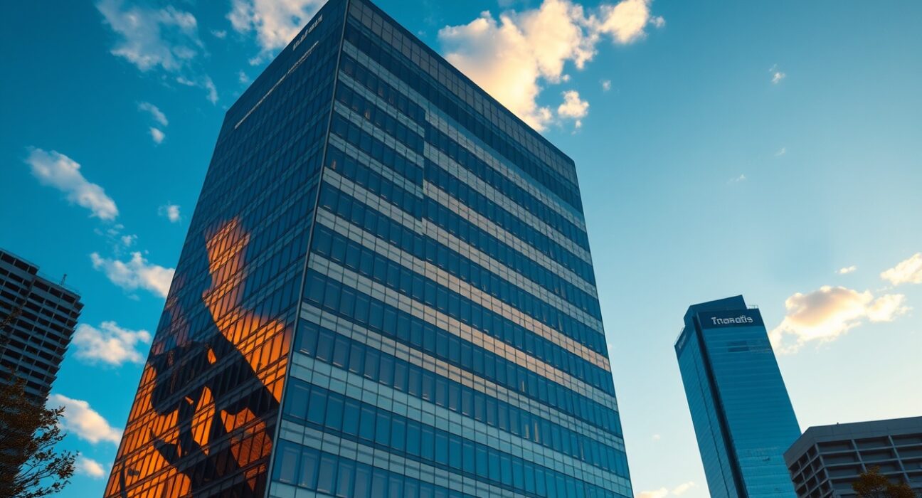 Modern corporate building in an Australian city, representing Swyftx's financial services expansion.