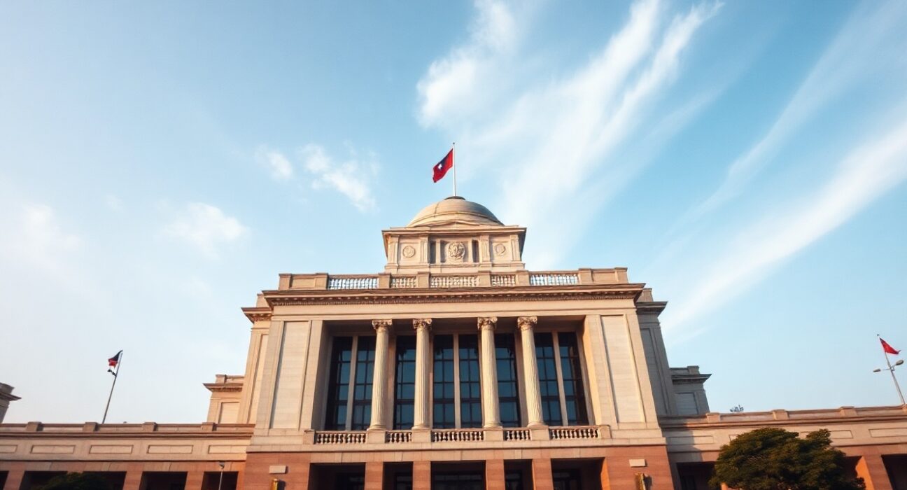 Taiwan's Legislative Yuan building in Taipei, where parliament passed a cryptocurrency regulatory bill.