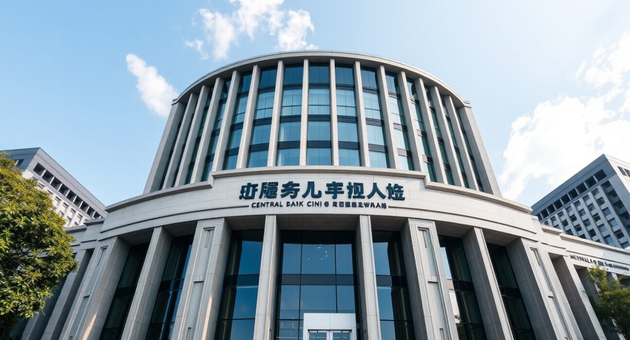 Central Bank of the Republic of China (Taiwan) building in Taipei on a clear day