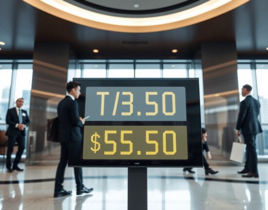 Digital currency exchange board showing Taiwan Dollar and US Dollar rates in a Taipei bank lobby
