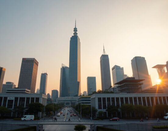 Taipei 101 skyline at dawn, symbolizing Taiwan's economic strength and growth.