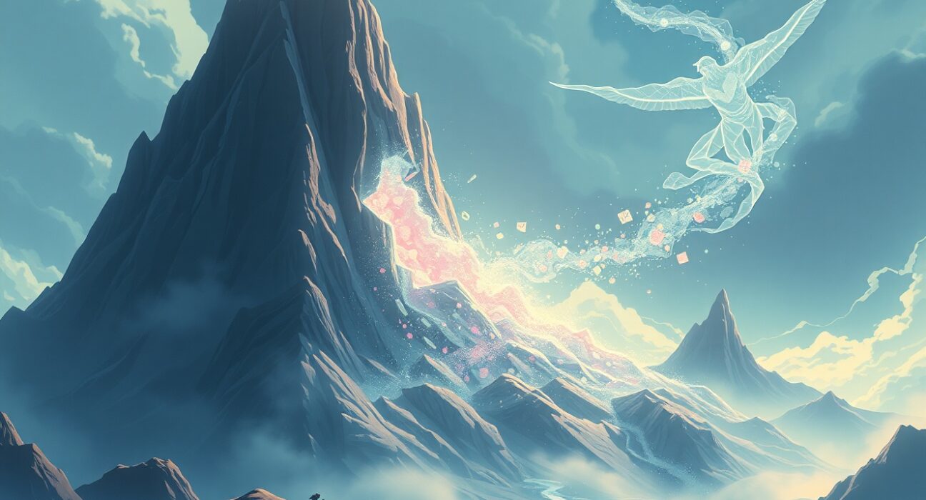 Visual metaphor for TAKE cryptocurrency's sudden 70% market collapse and volatility