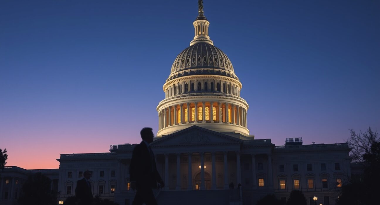 U.S. Capitol building representing Congressional debate on the critical CBDC ban and market structure legislation.