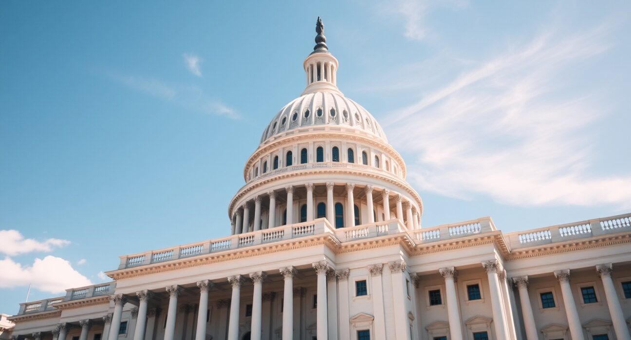United States Capitol building on a sunny day, representing the legislative process for the CLARITY Act.