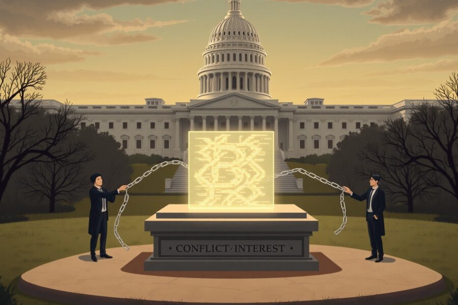 Political conflict blocking cryptocurrency regulation bill CLARITY Act in Washington D.C.
